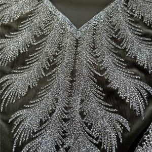 Elegant Silver Embellished  maxi